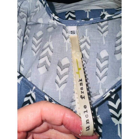 Uncle Frank Womens Cotton Arrow Print Shift Dress S Blue Casual Travel Artsy - Picture 6 of 11
